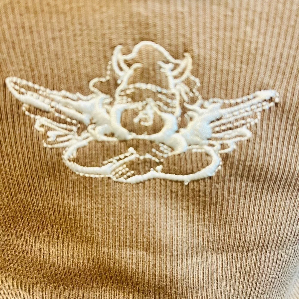 NWT Boys Lie Brown/Tan  Camisole with Blue Graphic Size M/L Rhinestone - Picture 6 of 15